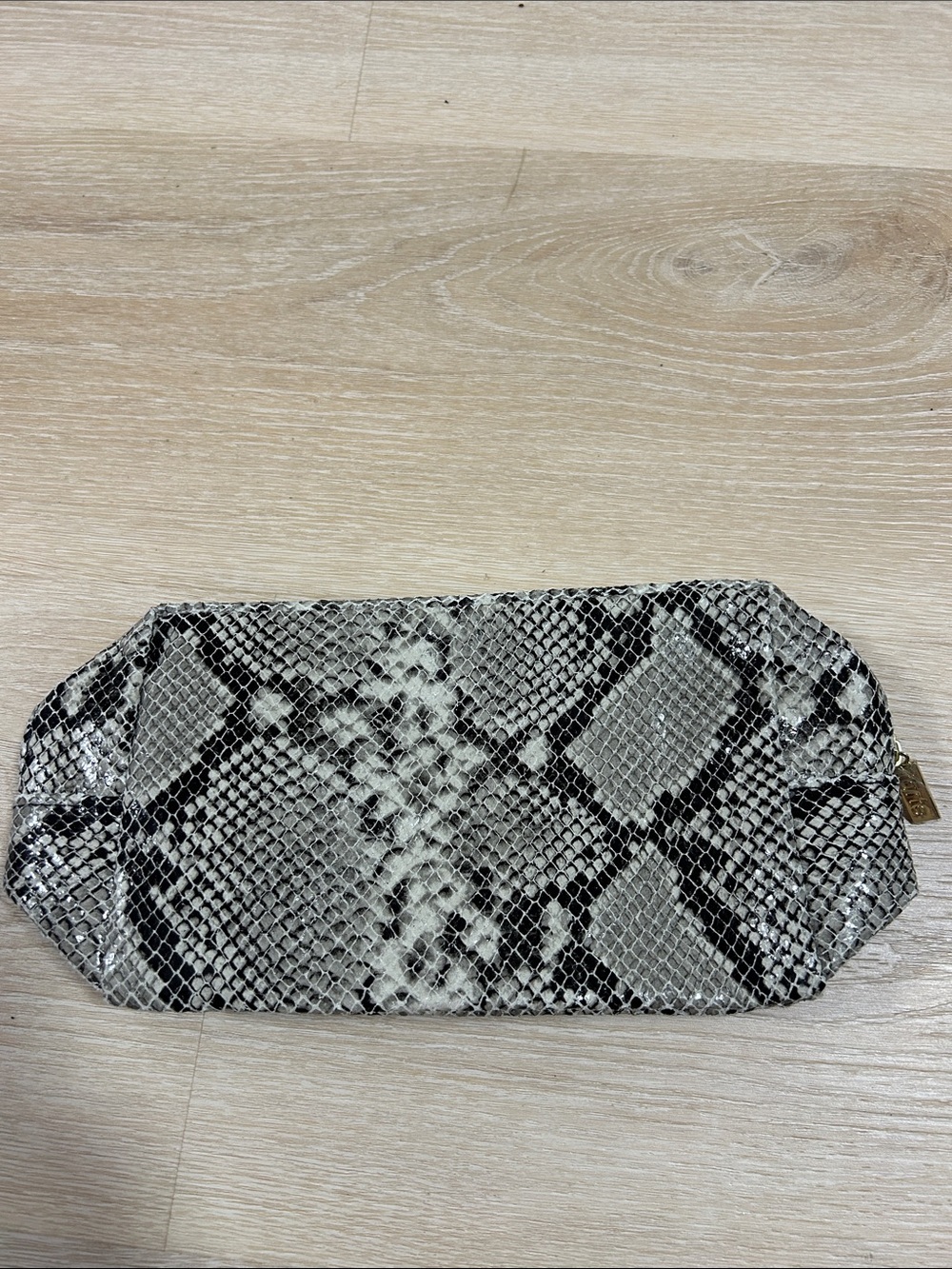 tarte Snake-Print Cosmetic Pouch in Black & Cream Tones